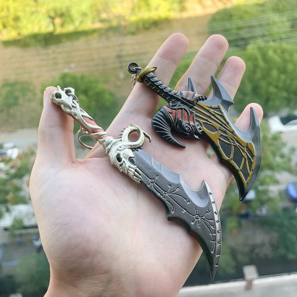 New God of War 5 Ragnarok Keychain Thor's Hammer Mjolnir Key Chain Levitan's Axe Keyring Blades of Exile Chaos Game Accessories - Image 4