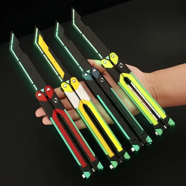 Butterfly Knife Valorant Peripheral Metal Model 1pc 9.8Inch Fearless Contract Practice Props Large RGX Luminous Graphics