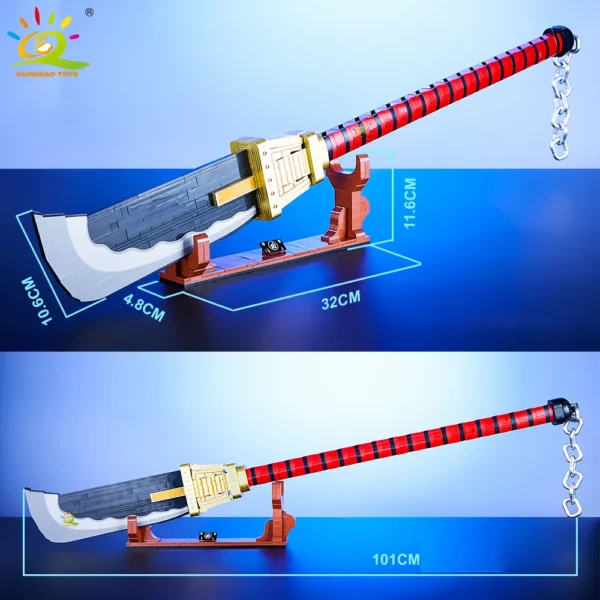 HUIQIBAO Samurai Sword Building Blocks Ninja Blade Katana Japanese Anime Butterfly Nichirin Knife Bricks Children Toys for Adult - Image 6