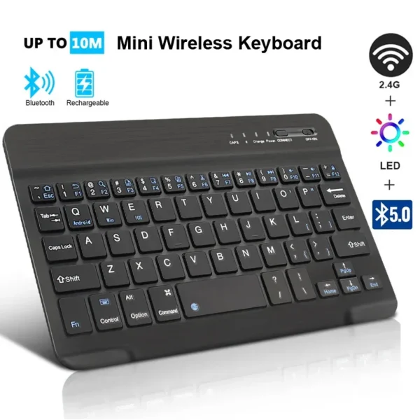 Bluetooth Wireless Keyboard Mini Keyboard For MacBook iPad 2.4G Rechargeable Gaming Receiver For Android iOS Windows - Image 2