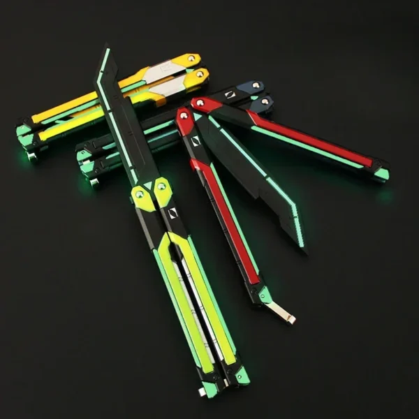 Butterfly Knife Valorant Peripheral Metal Model 1pc 9.8Inch Fearless Contract Practice Props Large RGX Luminous Graphics - Image 2