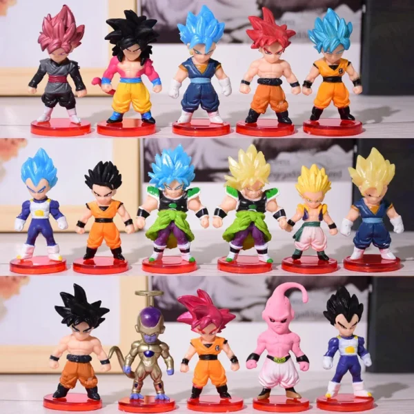 Dragon Ball Z Super Saiyan Son Goku Son Gohan Vegeta Broly Piccolo Majin Buu Action Figure Set Anime Figurines Model Gifts Toys - Image 3