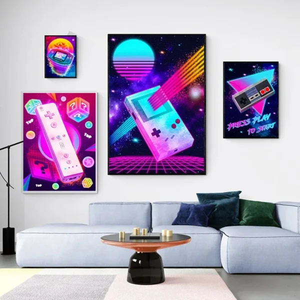 Boy Game Poster Canvas Painting Colorful Picture Art Wall Prints Gamer Handle Headset Kid Room Home Decoration No Frame - Image 3