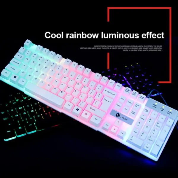 Computer Colorful Backlit Keyboard Gaming Keyboard Wired Keyboard For Desktop Laptop Computer Peripherals For Desktop Laptop - Image 2