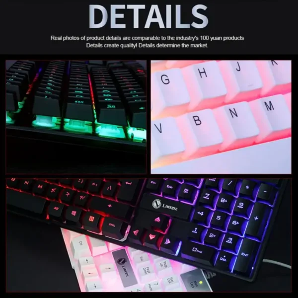 Computer Colorful Backlit Keyboard Gaming Keyboard Wired Keyboard For Desktop Laptop Computer Peripherals For Desktop Laptop - Image 6