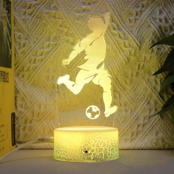 Footballer Cristiano Nathan LED 3D night light 16 colors variable visual lighting living room home decor Gift for fans - Image 3