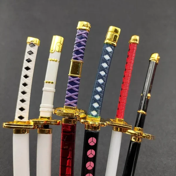 26cm Roronoa Zoro Katana Series Keychain One Metal Sword OP Anime Cosplay Knife Piece Collection Ninja Samurai Weapon Model Gift - Image 5