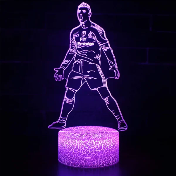 Footballer Cristiano Nathan LED 3D night light 16 colors variable visual lighting living room home decor Gift for fans