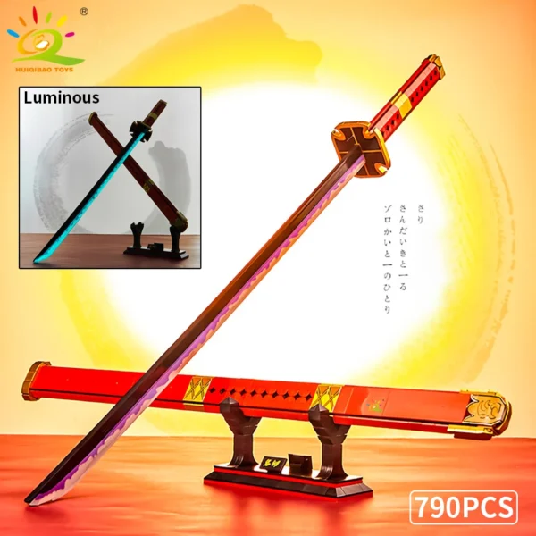 HUIQIBAO Samurai Sword Building Blocks Ninja Blade Katana Japanese Anime Butterfly Nichirin Knife Bricks Children Toys for Adult - Image 5