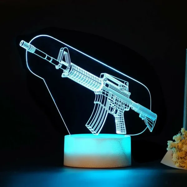 Game Rifle 3d Led Night Light Gaming Desktop Room Decoration Game Atmosphere Light Table Lamp Birthday Christmas Gifts for Boys - Image 4